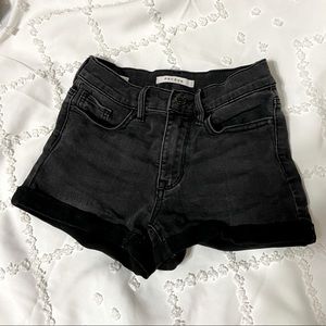 pacsun black denim shorts
